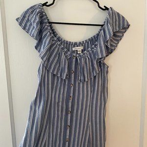 American Eagle Outfitters Off-the-shoulder Striped Dress
